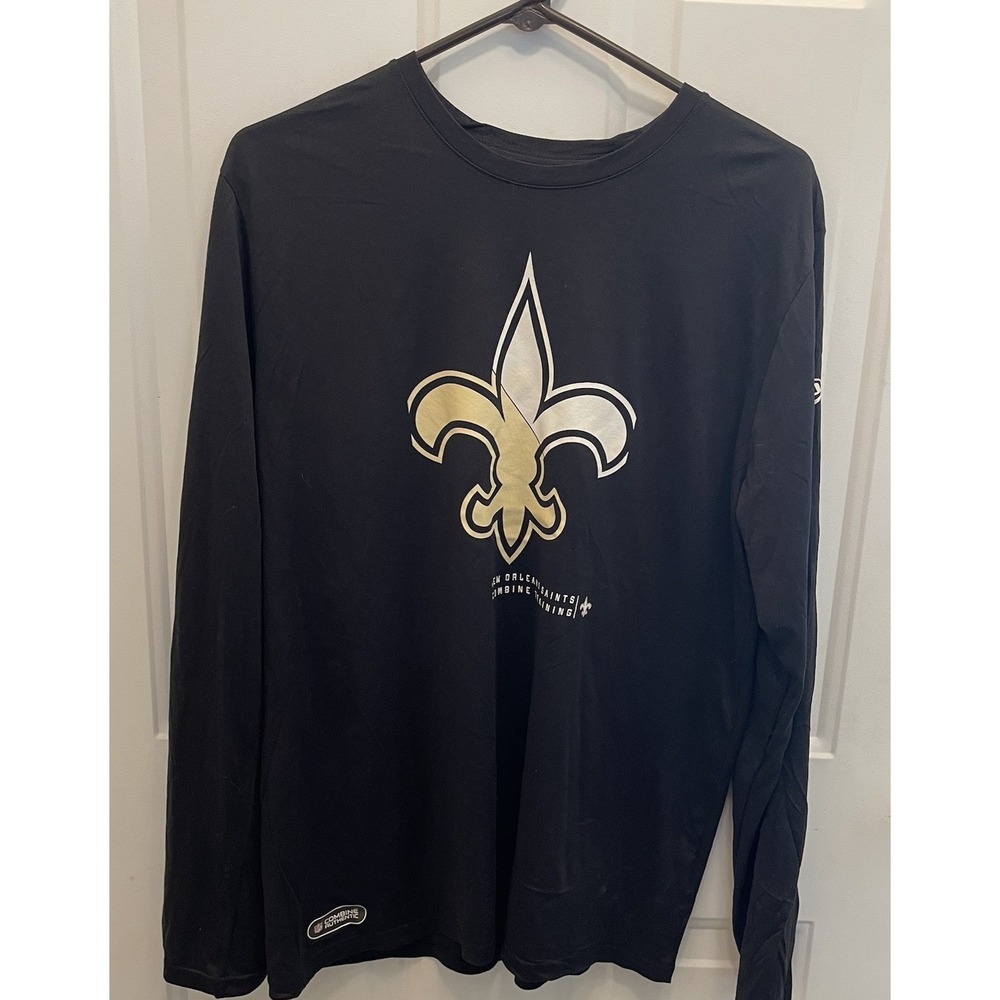 New Orleans Saints NFL Combine New Era‎ Black Long Sleeve Active Shirt Mens L - Picture 2 of 6